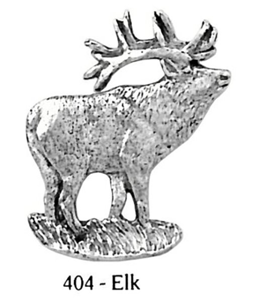 画像1: ピンバッジ エルク 404 elk シカ 鹿 アメリカアカシカ ピンズ バッチ スズ シルバー ピューター ブローチ バッジ バッヂ (1)