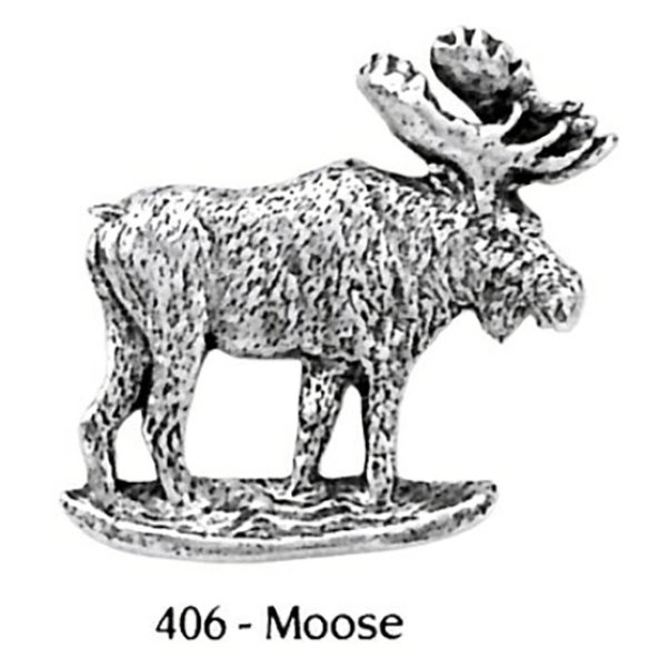 画像1: ピンバッジ ムース 406 moose シカ 鹿 ヘラジカ ピンズ バッチ スズ シルバー ピューター ブローチ バッジ バッヂ (1)