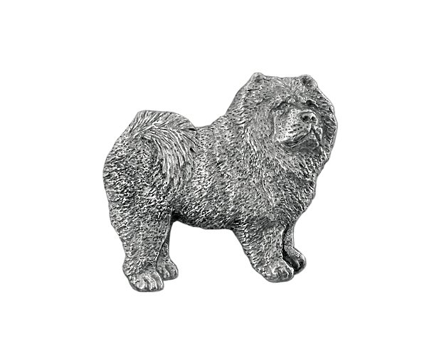 画像1: ピンバッジ チャウ 464 Chow Chow チャウ チャウ 犬 ピンズ バッチ スズ シルバー ピューター ブローチ バッジ バッヂ (1)