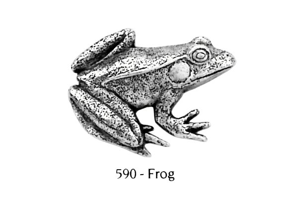 画像1: ピンバッジ カエル 590 かえる 蛙 frog ピンズ バッチ スズ シルバー ピューター ブローチ バッジ バッヂ (1)