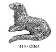 画像1: ピンバッジ カワウソ 414 かわうそ otter ピンズ バッチ スズ シルバー ピューター ブローチ バッジ バッヂ (1)