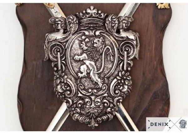 画像2: DENIX デニックス 575 ソード&盾 ディスプレイ 模造刀 レプリカ 剣 刀 ソード ミニ ペーパーナイフ (2)