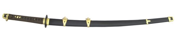 画像2: 尾形刀剣 軍刀 GN-9 海軍大刀 茶紐 黒柄 黒木鞘 樋入刀身 (2)