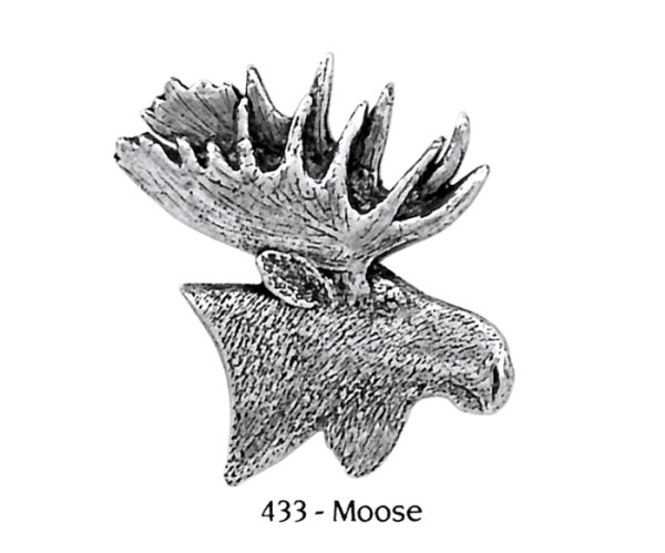画像1: ピンバッジ ムース 433 moose シカ 鹿 ヘラジカ ピンズ バッチ スズ シルバー (1)