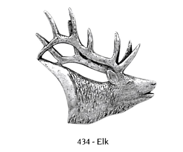 画像1: ピンバッジ エルク 434 elk シカ 鹿 アメリカアカシカ ピンズ バッチ スズ シルバー (1)