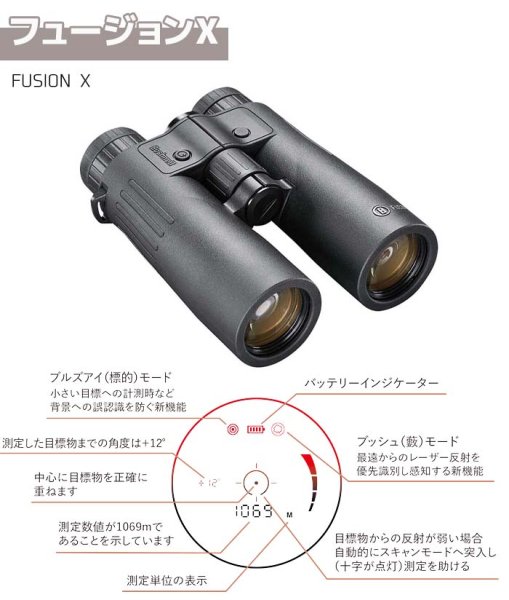 画像2: Bushnell ブッシュネル 携帯用 双眼鏡型 レーザー 距離計 ライトスピード フュージョンX FUSIONX (2)