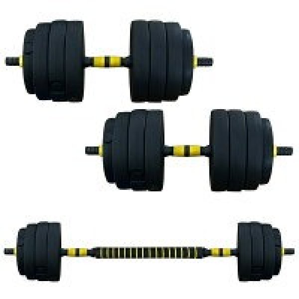 画像1: ダンベル 可変式 30ｋｇ 20kg 可変 セット バーベル プレート セット  10kg 4kg 5kg 3kg 15kg 2WAY【メーカー直送品】 (1)
