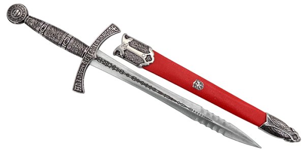 画像2: DENIX デニックス 4206 メディーバルダガー シルバー/レッド 37.8cm  レプリカ 剣 刀 ソード  (2)