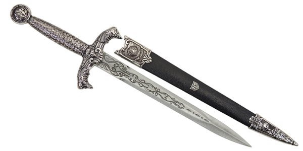 画像2: DENIX デニックス 4208 アーサー王ダガー シルバー/ブラック 40.6cm レプリカ 剣 刀 ソード  (2)