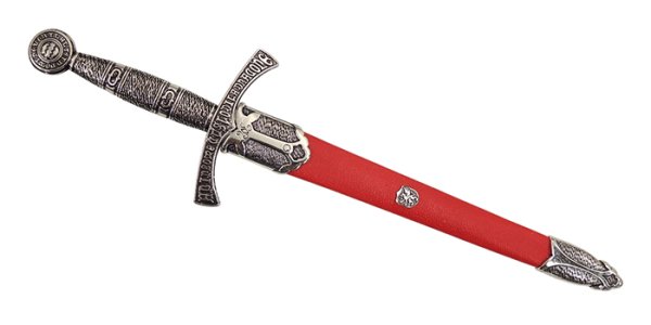 画像1: DENIX デニックス 4206 メディーバルダガー シルバー/レッド 37.8cm  レプリカ 剣 刀 ソード  (1)