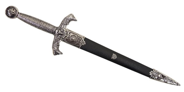 画像1: DENIX デニックス 4208 アーサー王ダガー シルバー/ブラック 40.6cm レプリカ 剣 刀 ソード  (1)